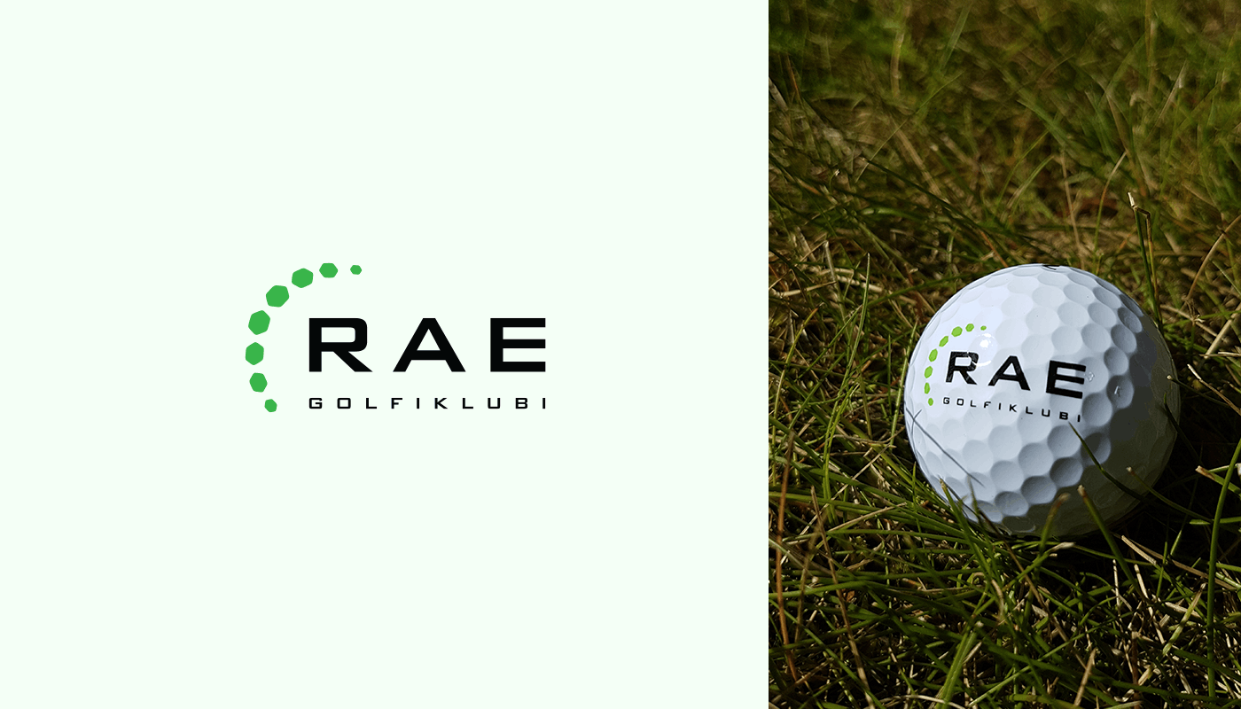 Rae golfiklubi logo ja visuaalne identiteet