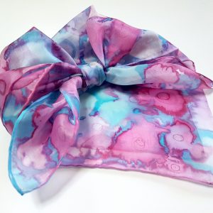 Silk scarf: pink-blue