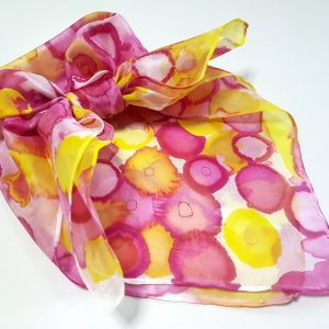 Siidisall: roosa-kollane